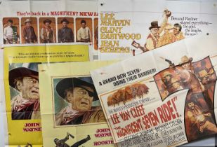 A group of Western movie posters comprising RETURN OF THE SEVEN (1966) UK Quad, rolled, THE