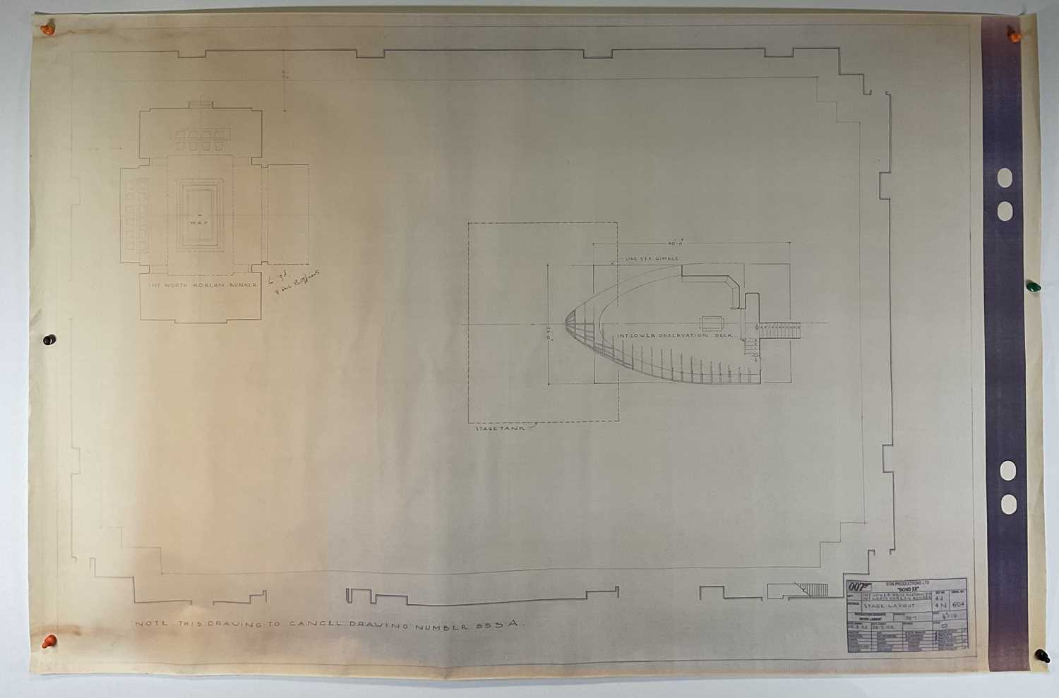 JAMES BOND - A group of production used architectural blueprint set designs for DIE ANOTHER DAY ( - Image 6 of 13