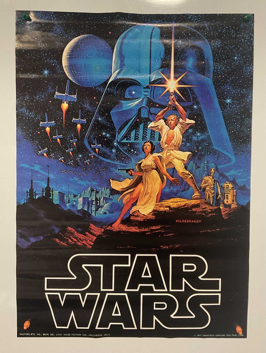 STAR WARS - commercial poster (Factors Inc,1977) - Hildebrandt artwork, 71cm x 51cm, rolled