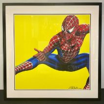 COMIC BOOK ART - An artist proof print of Spider-Man on canvas by Paul Mellia signed with limited
