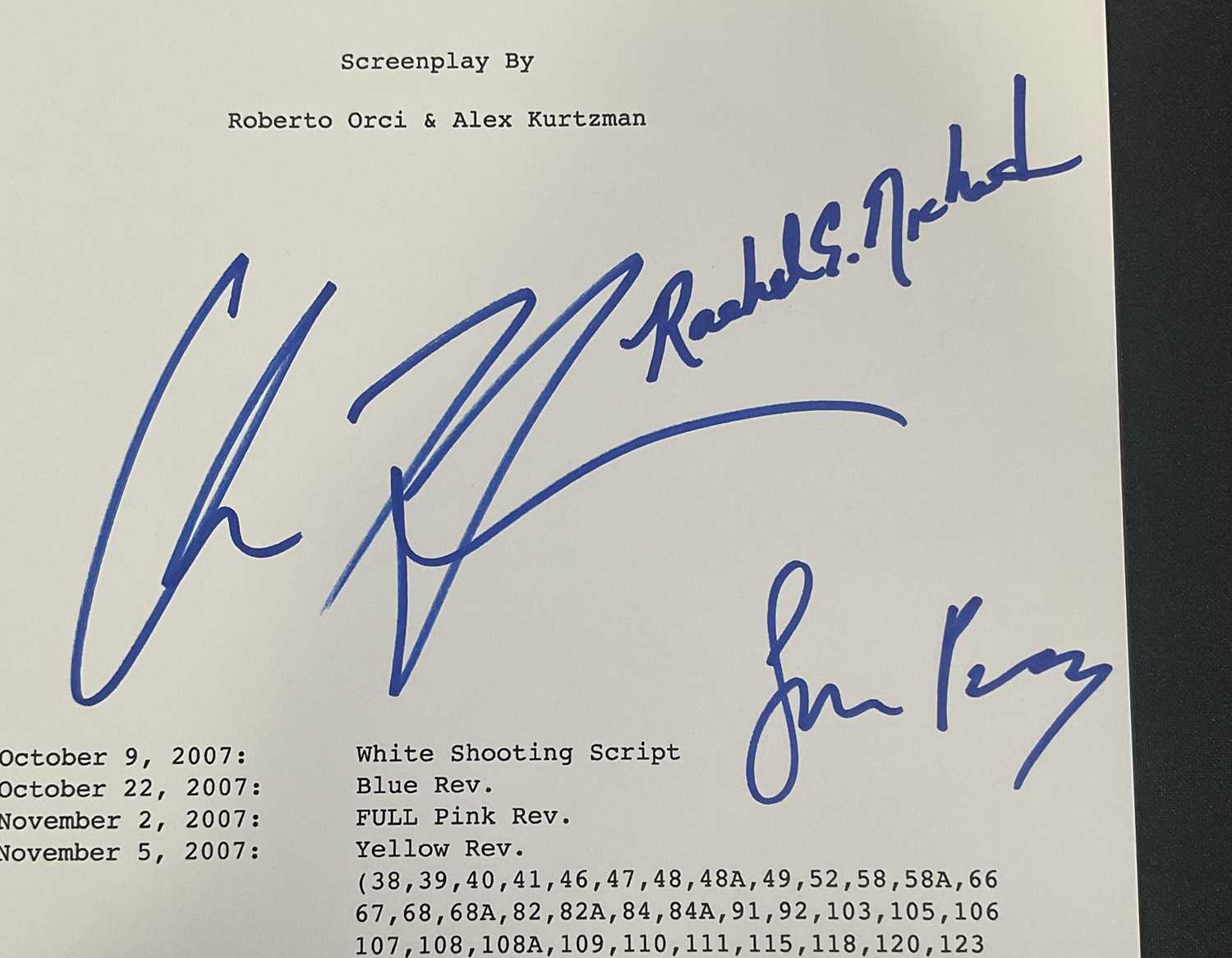 A facsimile STAR TREK shooting script signed by CHRIS HEMSWORTH, SIMON PEGG AND RACHEL NICHOLS who - Image 2 of 3