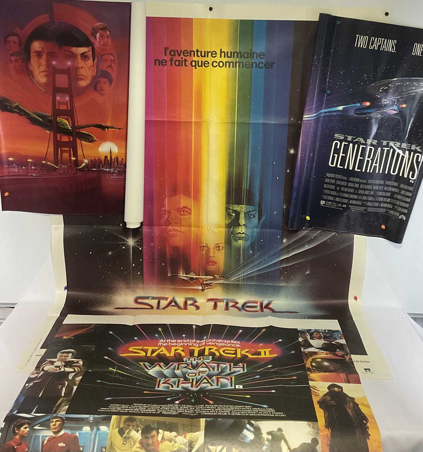 A group of STAR TREK movie posters to include STAR TREK (1980) French Grande / One panel poster, Bob