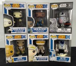 STAR WARS - A group of Star Wars Funko Pops to include Lando Clarissian #30 blue box R2-D2 #31