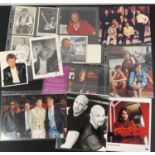 A group of male musician autographs on photographs and mixed media to include BLUE - DUNCAN JAMES,