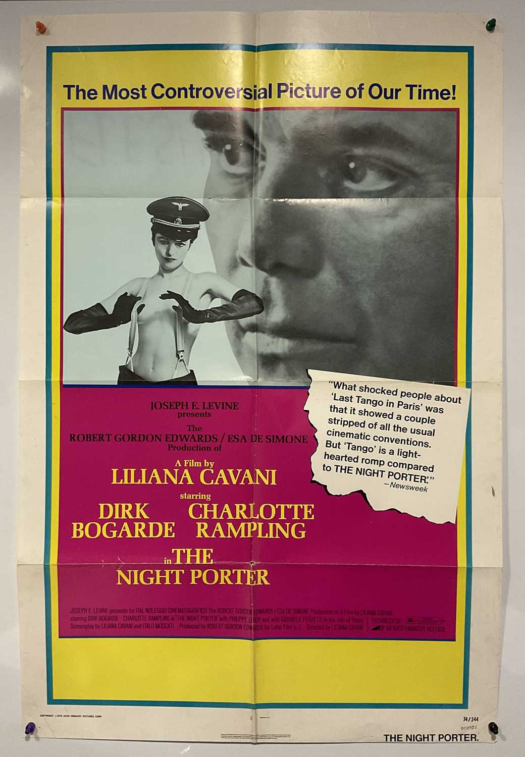 THE NIGHT PORTER (1974) US One sheet, folded. ***Condition*** Graffiti to rear, some holes on folds