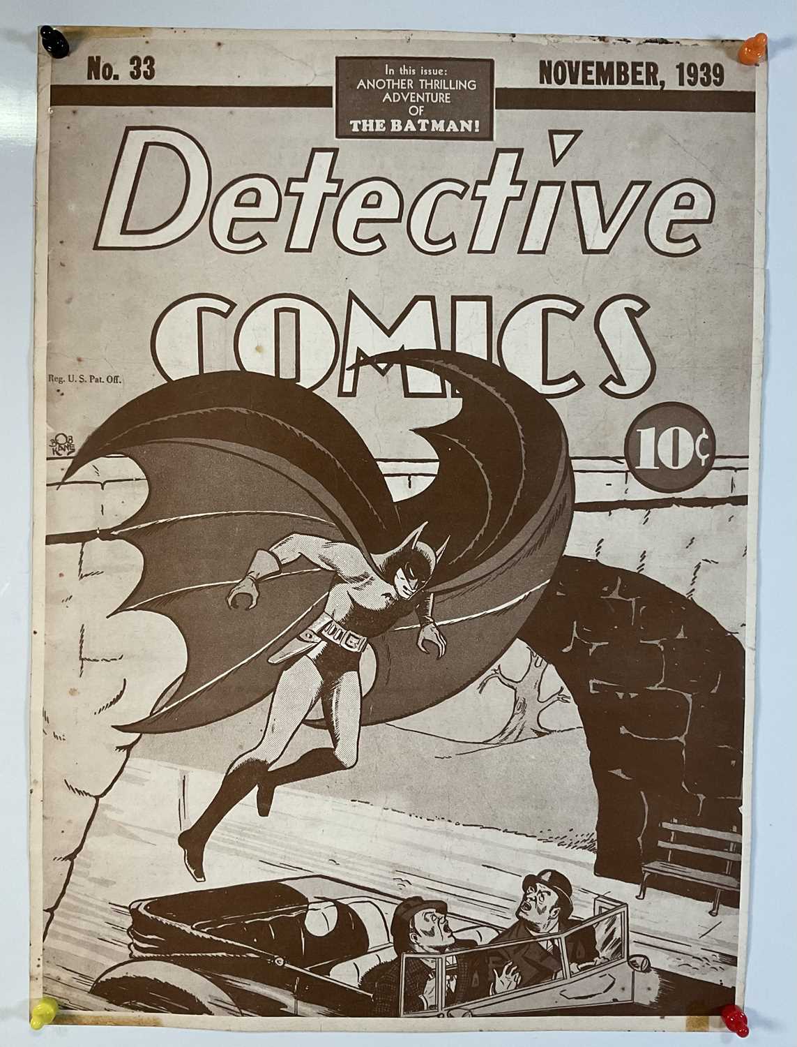 COMIC ART - A couple of reproduction comic book cover posters depicting Detective Comics #33 cover - Image 3 of 3