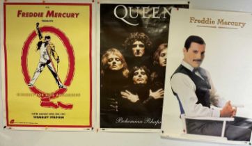 A group of 3 QUEEN / FREDDIE MERCURY 1992 tribute posters by Splash for the Freddie Mercury