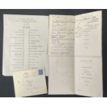 A bill of fare menu for the visit of QUEEN MARY to The Mansion House Bristol of 2nd June 1945 signed