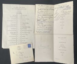 A bill of fare menu for the visit of QUEEN MARY to The Mansion House Bristol of 2nd June 1945 signed