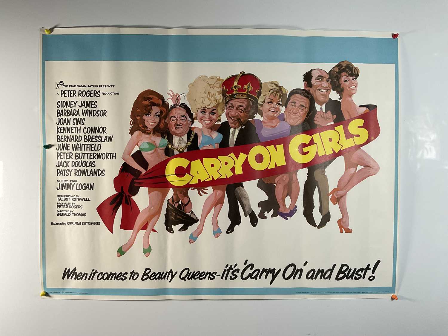 CARRY ON GIRLS (1973) UK Quad film poster, artwork by Arnaldo Putzu, rolled.
