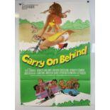 CARRY ON BEHIND (1975) UK one sheet movie poster, Arnaldo Putzu artwork, folded.