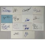 A group of autograph cards signed by actors who have appeared in Marvel movies comprising of PAUL