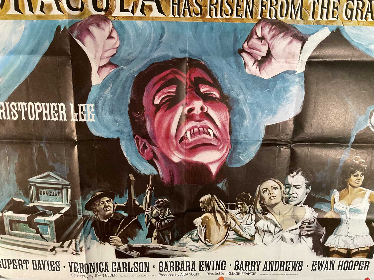 DRACULA HAS RISEN FROM THE GRAVE (1969) - UK Quad film poster, Tom Chantrell artwork of - Image 5 of 7