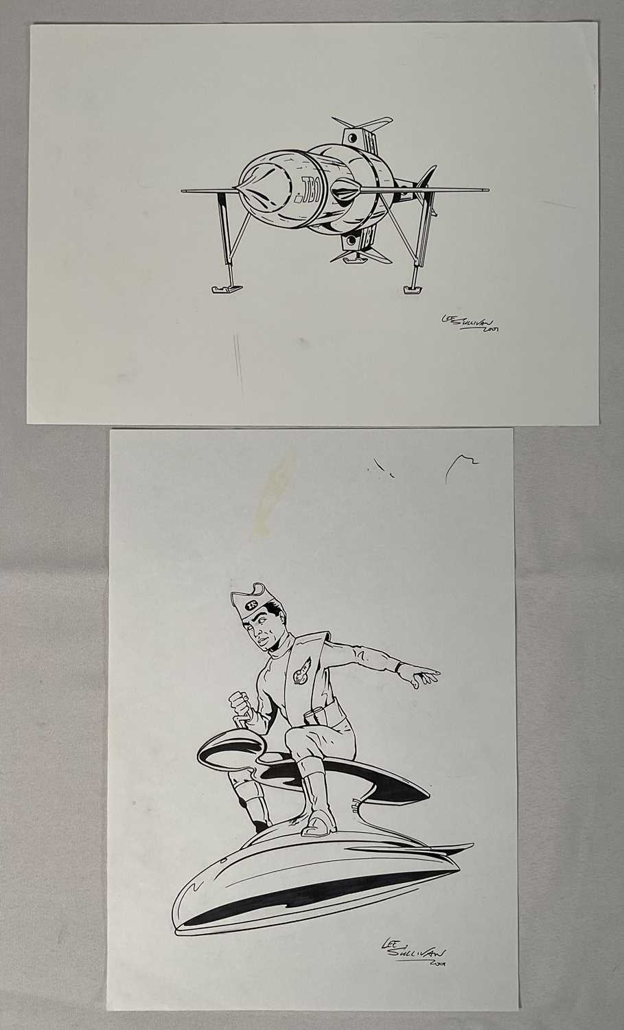 Original Comic Book artwork - A pair of Lee Sullivan concept drawings for Gerry Anderson's