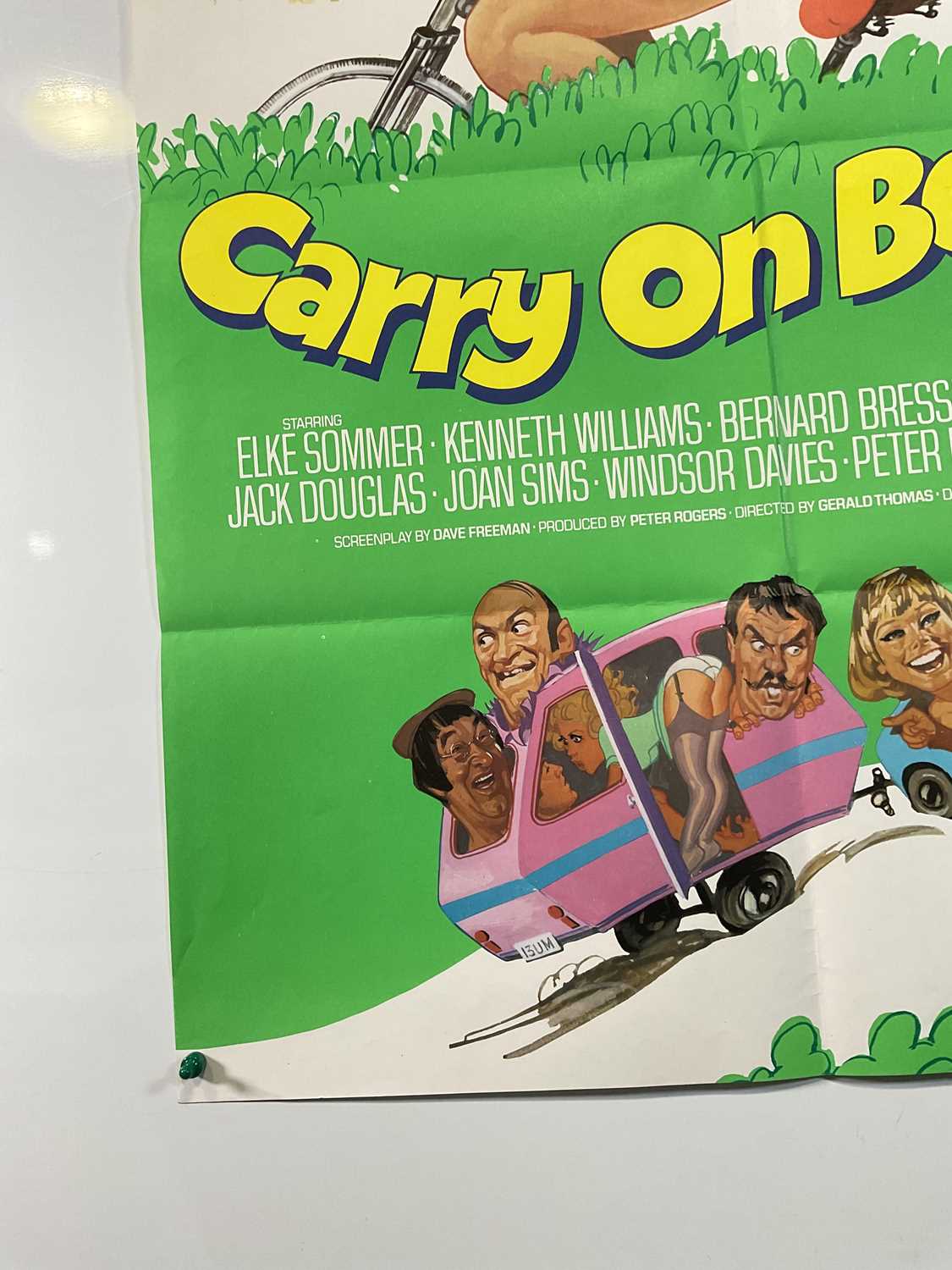 CARRY ON BEHIND (1975) UK one sheet movie poster, Arnaldo Putzu artwork, folded. - Image 5 of 6
