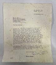 An autographed letter of correspondence from Hollywood actor RICHARD GREENE regarding his sailing