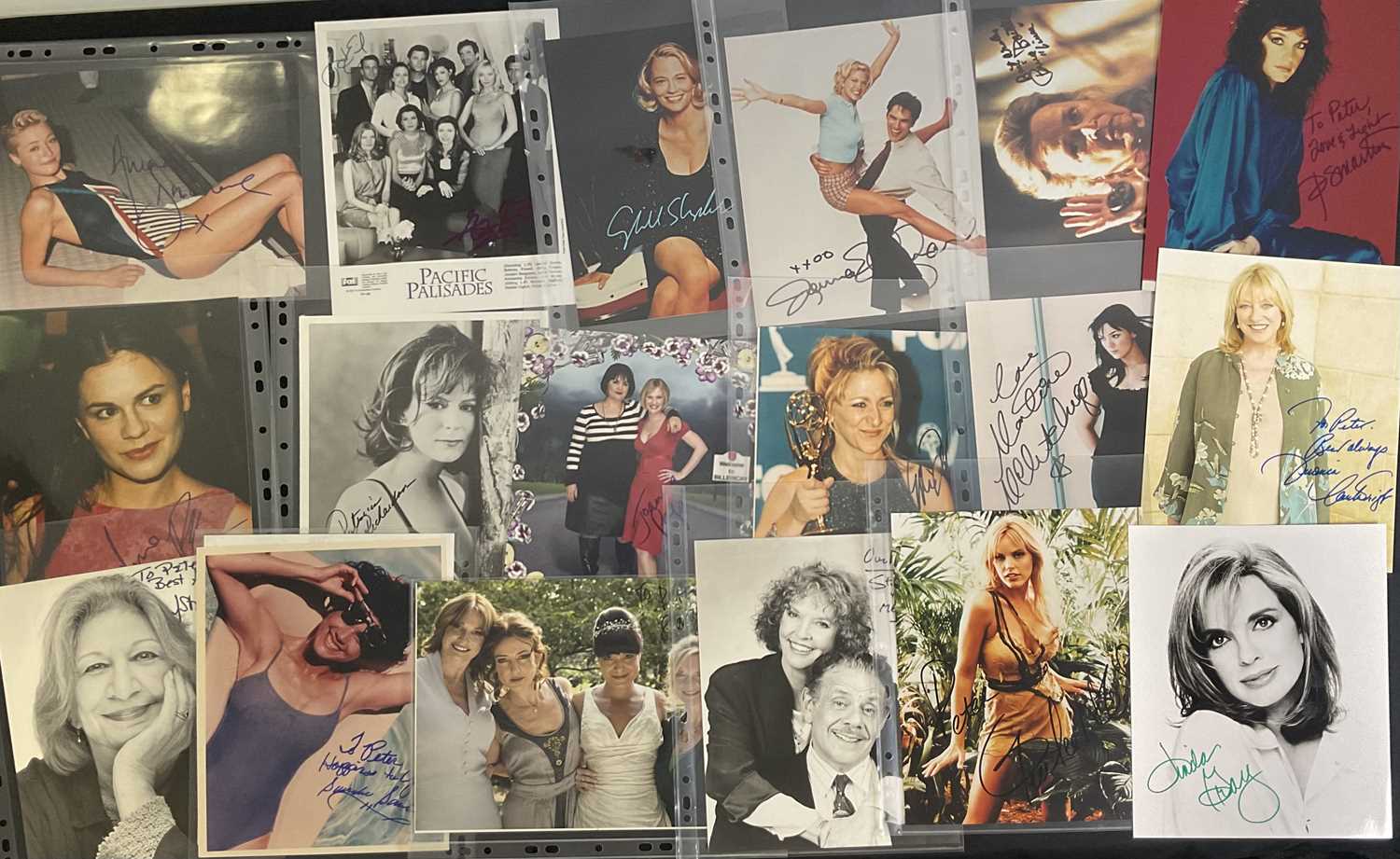 A group of colour photographs signed by female celebrities to include GENA LEE NOLIN, SHARON