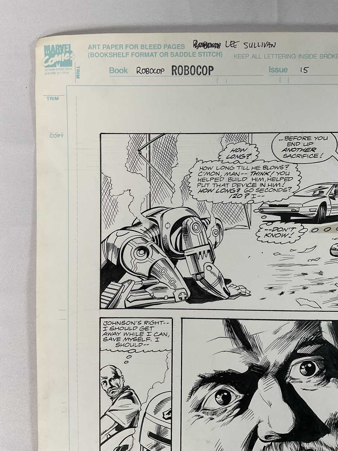Original Comic Book Artwork by LEE SULLIVAN from ROBOCOP #15 (1991, Marvel Comics) page 3, - Image 2 of 2
