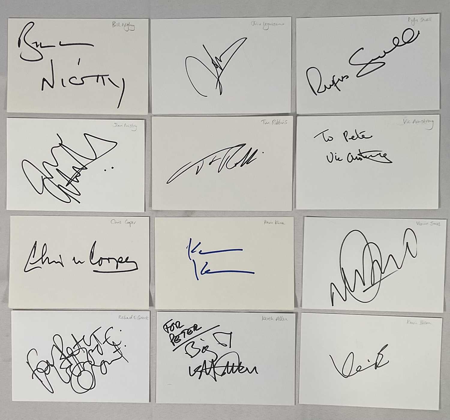 A large quantity of autograph cards signed by Hollywood actors to include RICHARD E GRANT, KEITH - Image 2 of 8