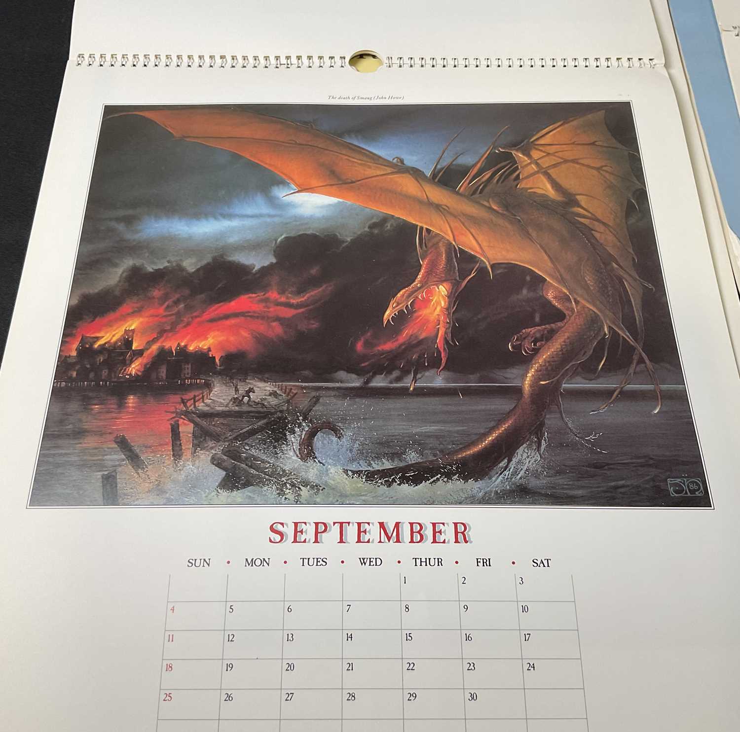 LORD OF THE RINGS Memorabilia - 'The Tolkien Calendar' 1984-1992, 9 calendars illustrated with - Image 5 of 6