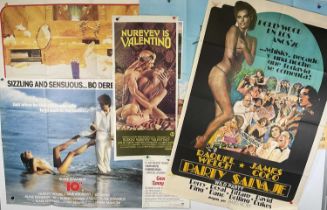A group of sexploitation movie posters to include WILD PARTY (1975) Argentinian One sheet starring
