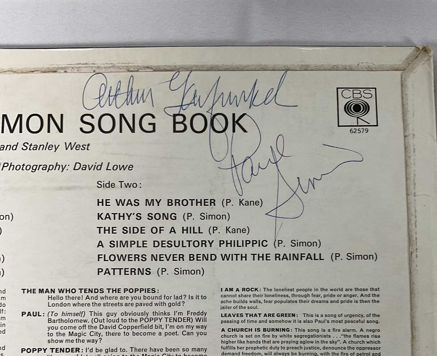 SIMON AND GARFUNKEL - The Paul Simon Song Book (1965) Vinyl LP signed in blue pen by Paul Simon - Image 2 of 3