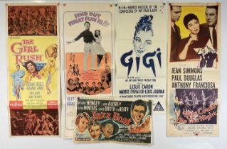 A group of 1950s and 60s musicals movie posters comprising of GIGI (1958) Australian daybill, THE