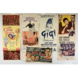 A group of 1950s and 60s musicals movie posters comprising of GIGI (1958) Australian daybill, THE