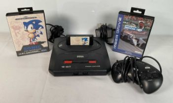 RETRO GAMING - A SEGA Megadrive II 16-bit with controller and 2 games - Sonic The Hedgehog (1991),
