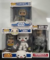 STAR WARS - A trio of Star Wars Funko Pops to include Luke Skywalker (Hoth) and Wampa set, San Diego