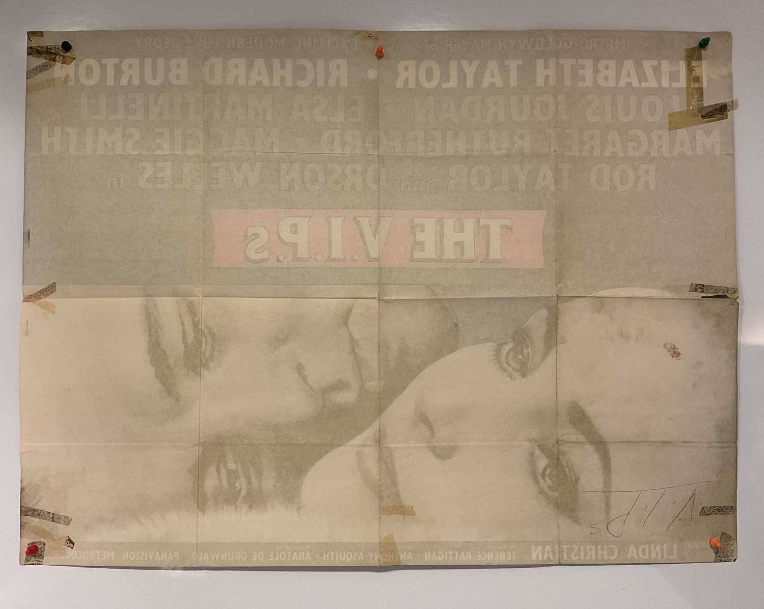 THE V.I.P.s (1963) UK Quad film poster, Elizabeth Taylor and Richard Burton, folded - Image 8 of 11