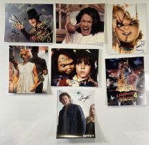 A group of horror related autographed photographic still to include ROBERT ENGLUND (A Nightmare on