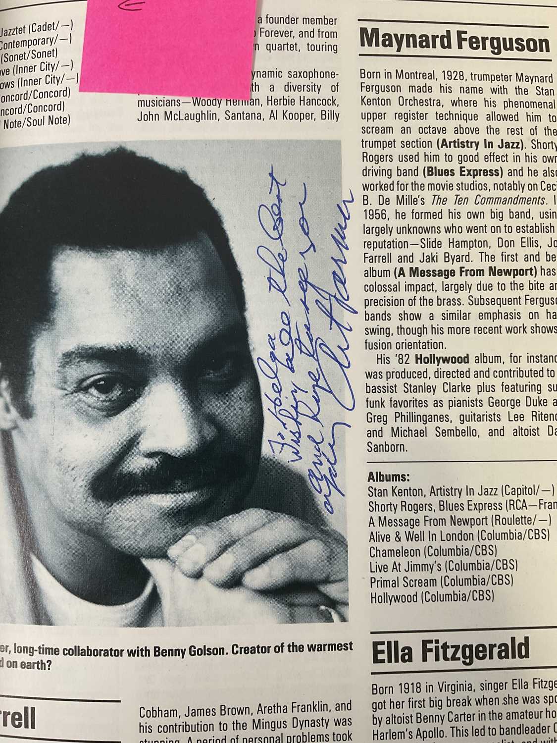 A rare collection of Jazz musician autographs compiled in the Illustrated Encyclopaedia of Jazz - Image 7 of 8