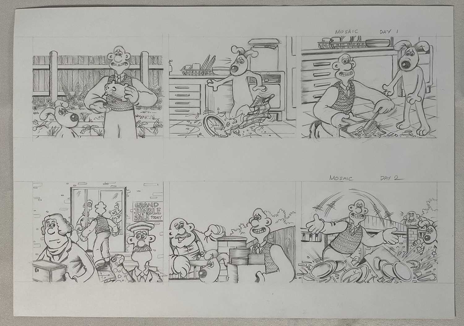 Original Comic Book artwork - 4 pages of WALLACE AND GROMIT artwork by MYCHAILO KAZYBRID, comprising - Image 2 of 5