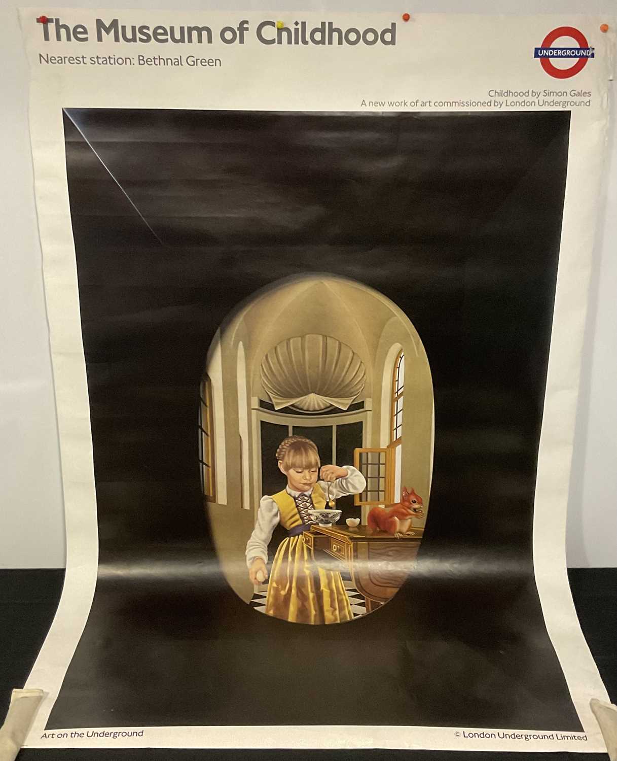 A 60" x 40" London Underground bus stop poster advertising The Museum of Childhood with commissioned