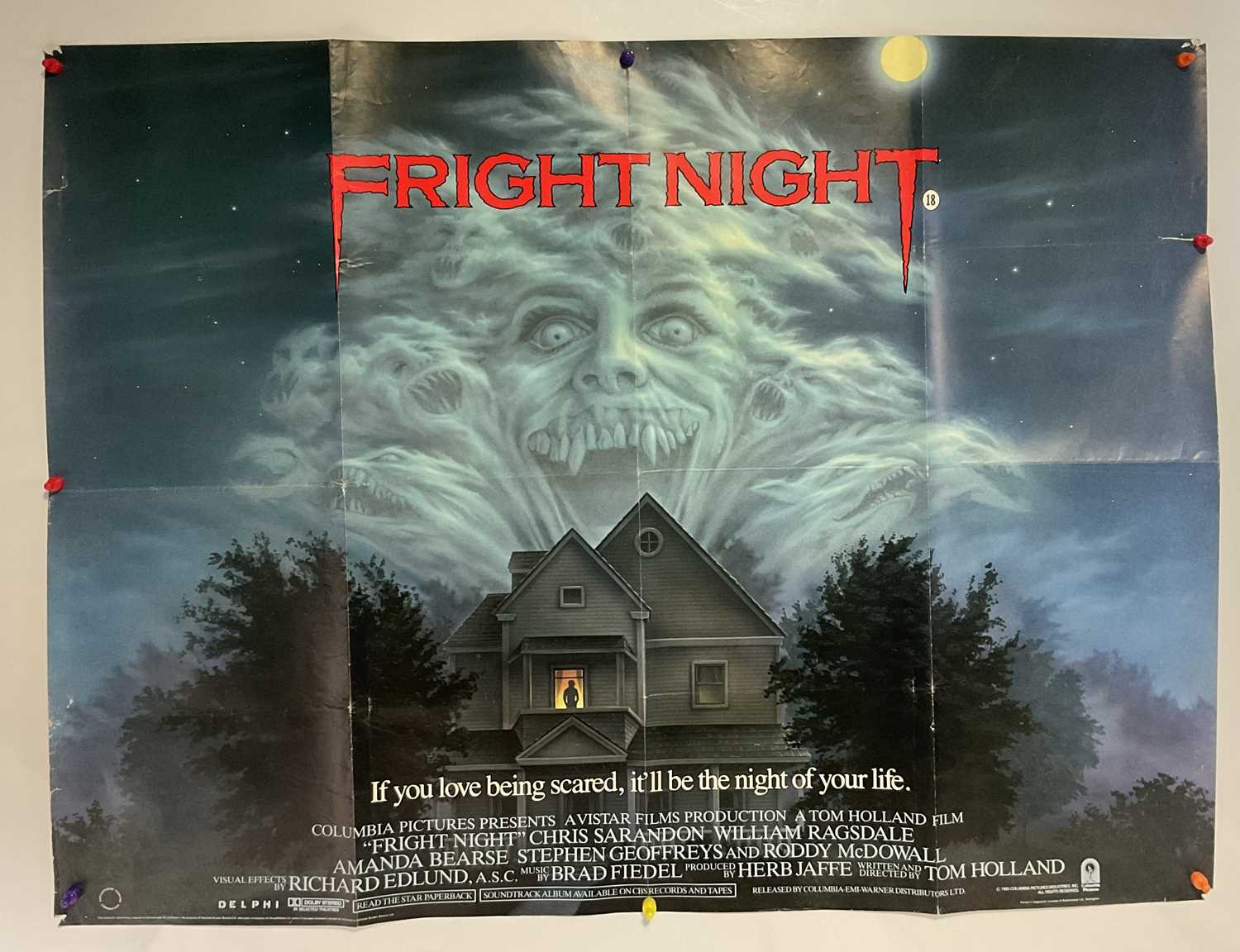 A trio of 1980s Horror UK Quad film posters to include FRIGHT NIGHT (1985) and RETURN OF THE - Image 2 of 11