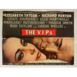 THE V.I.P.s (1963) UK Quad film poster, Elizabeth Taylor and Richard Burton, folded