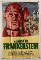 HORROR OF FRANKENSTEIN (1970) - A UK one sheet movie poster for the Hammer Horror film monster art