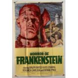 HORROR OF FRANKENSTEIN (1970) - A UK one sheet movie poster for the Hammer Horror film monster art