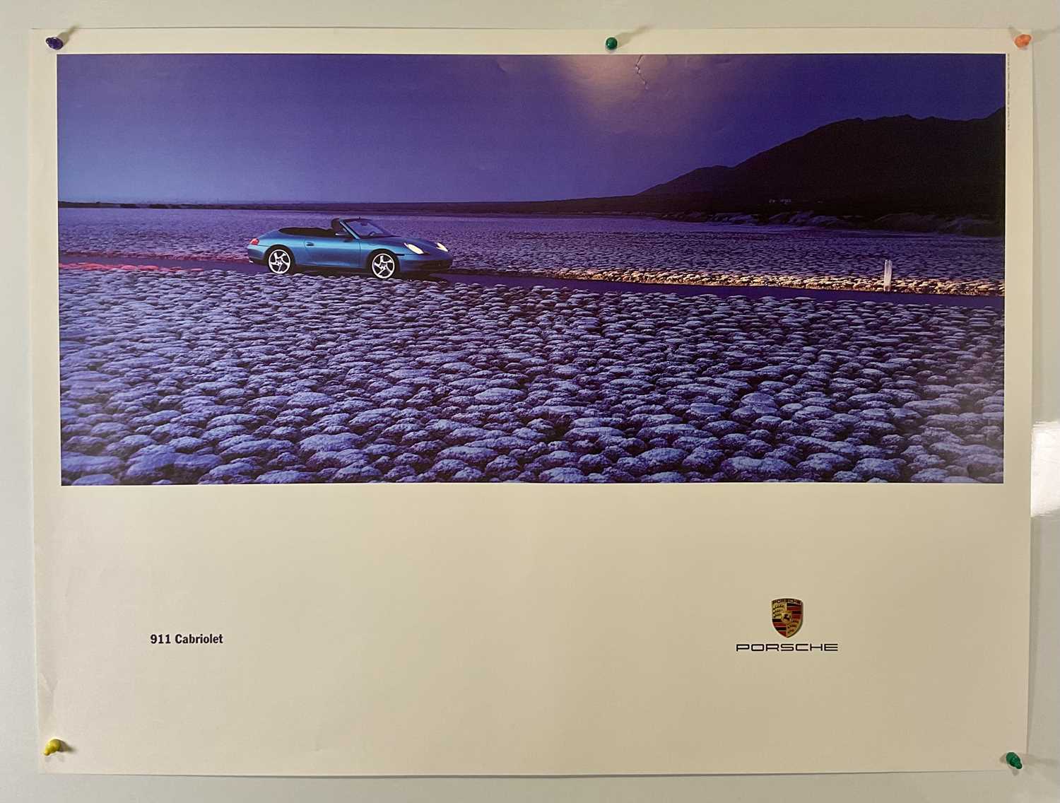 Porsche 911 Cabriolet official Porsche Poster from a car dealership, c. 2000, 30" x 40", rolled.