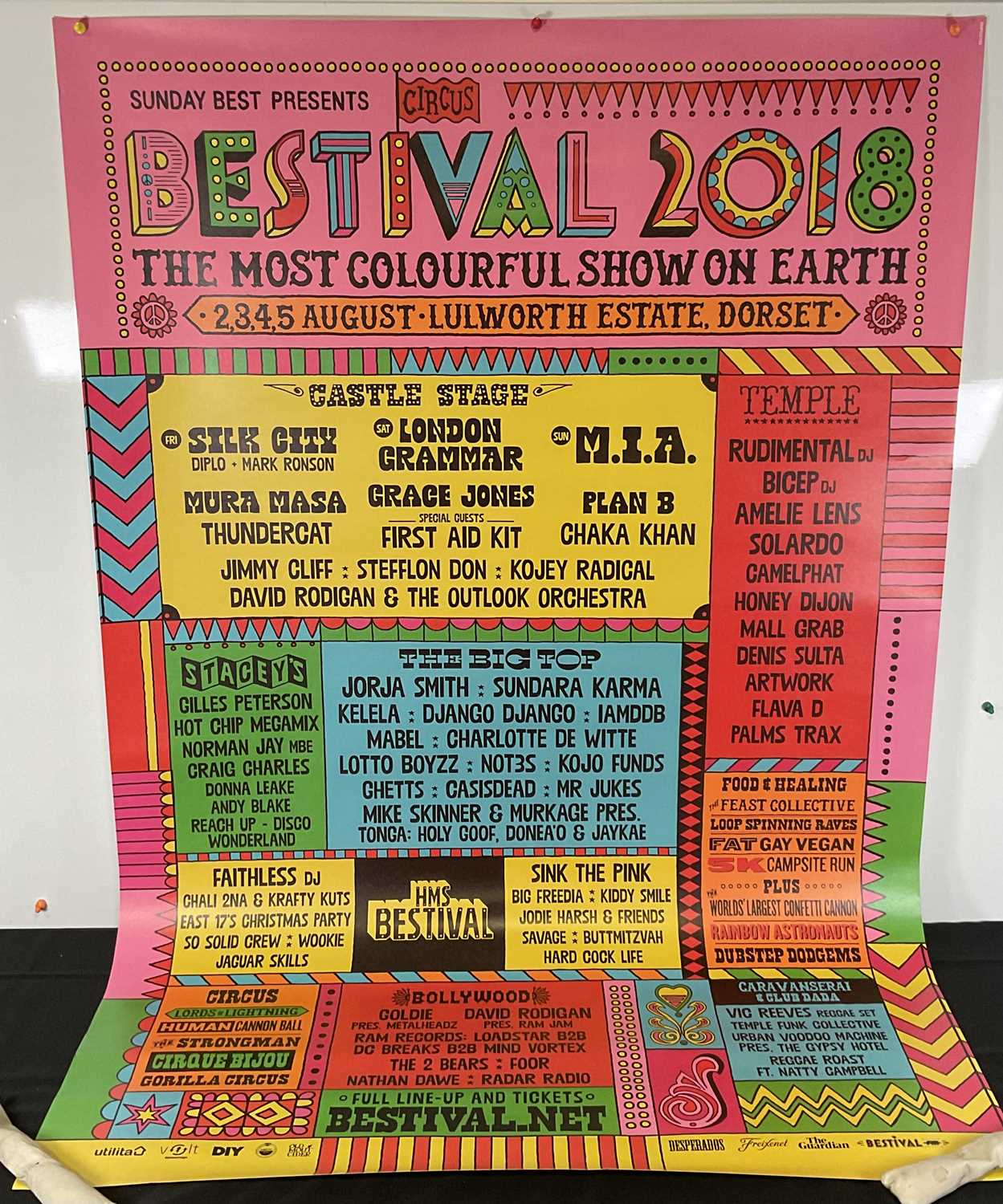A pair of bus stop music festival posters - BESTIVAL 2018 featuring London Grammar, Chaka Khan, - Image 2 of 2