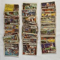 A collection of Civil War Bubble Gum cards (1965) #1-88 but missing 8, 25, 47, 68, 79, 82, and 86