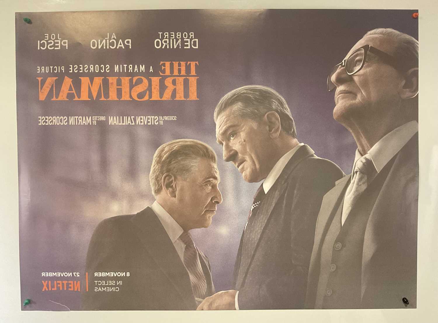 THE IRISHMAN (2019) UK Quad film poster, extremely scarce due to a very limited theatrical release - Image 6 of 7