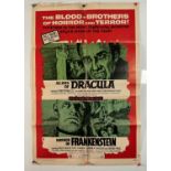 SCARS OF DRACULA / HORROR OF FRANKENSTEIN (1971) Double-Bill US one sheet movie poster, Hammer