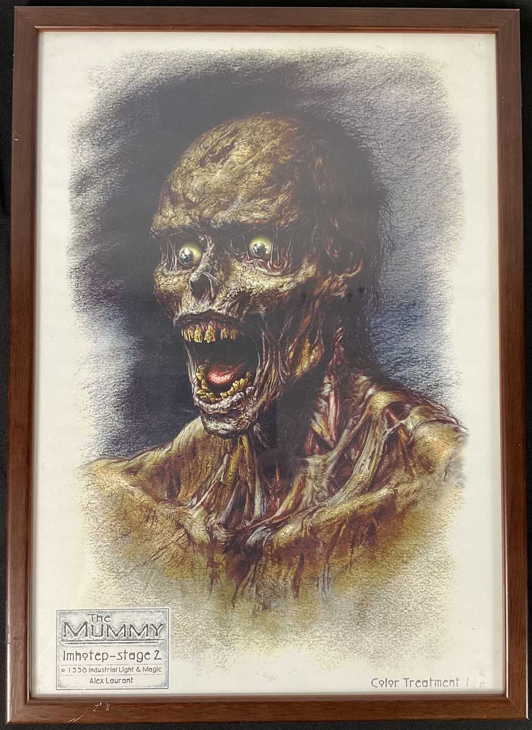 A print of a piece of concept art for the character of Imhotep from the movie THE MUMMY (1999)