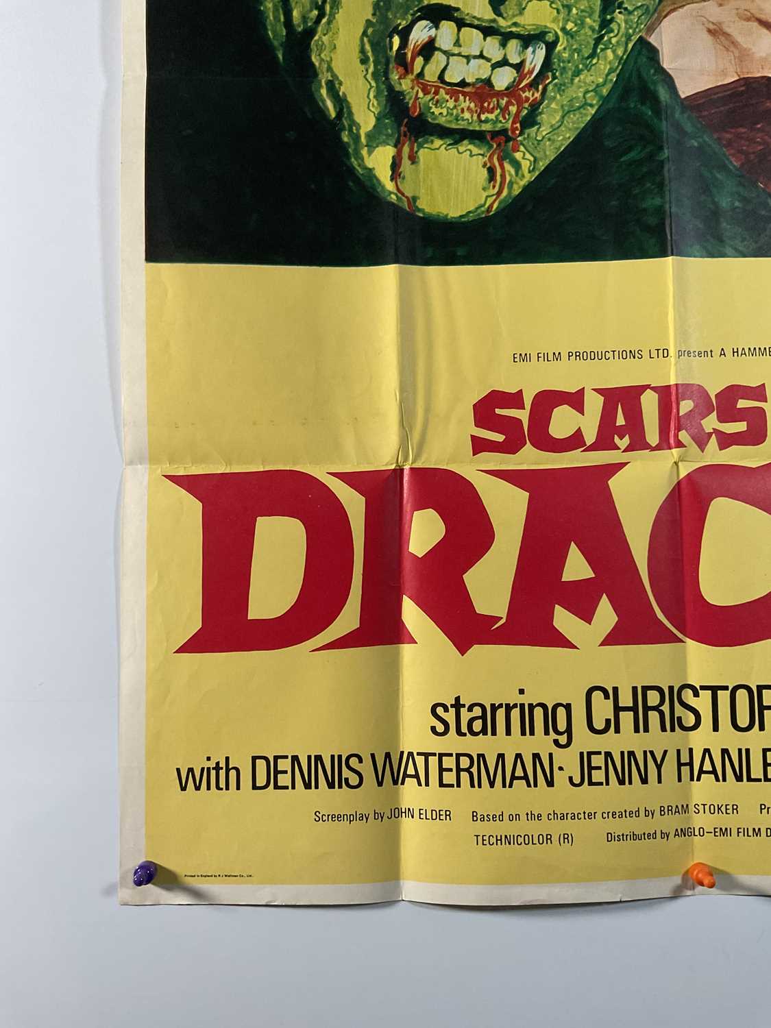 SCARS OF DRACULA (1970), UK one sheet movie poster, Hammer Horror starring Christopher Lee, - Image 5 of 6