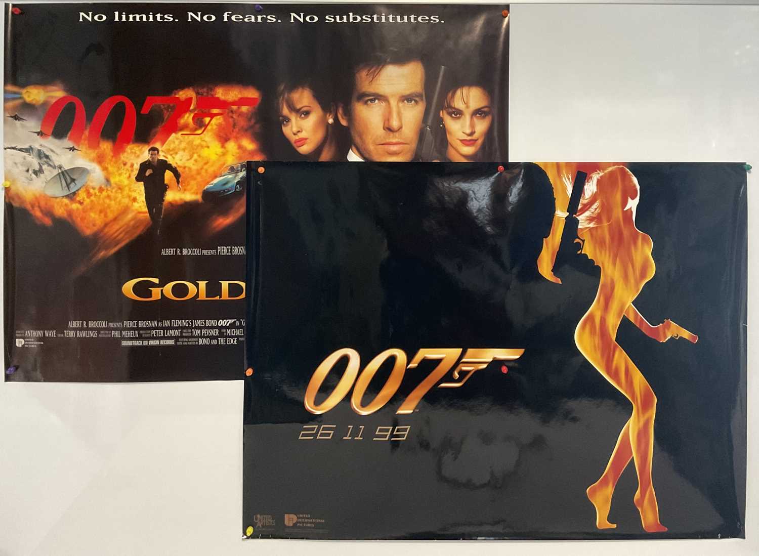 A pair of JAMES BOND movie posters comprising of GOLDENEYE (1996) UK Quad and THE WORLD IS NOT