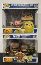 STAR WARS - A pair of 3 Pack Star Wars Funko Pops to include: Jabba the Hutt, Slave Leia & Salacious