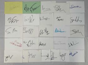 A group autograph cards signed by film and television Directors, Producers and Screenwriters to