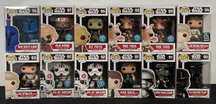 STAR WARS - A group of Star Wars Funko Pops comprising of The Fighter Pilot #90 black box Caotain